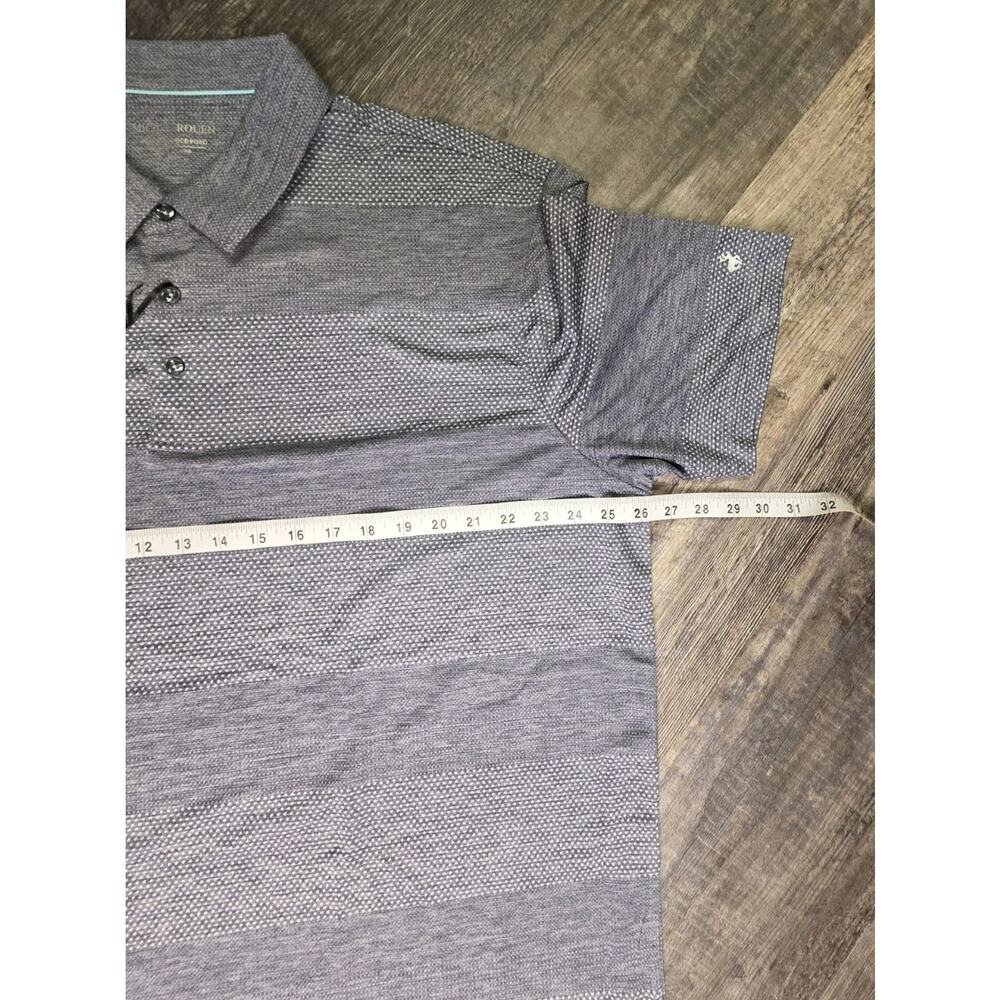 Michel Rouen Performance Polo Shirt Mens 2XL Navy Heather Striped NWT - Picture 4 of 8